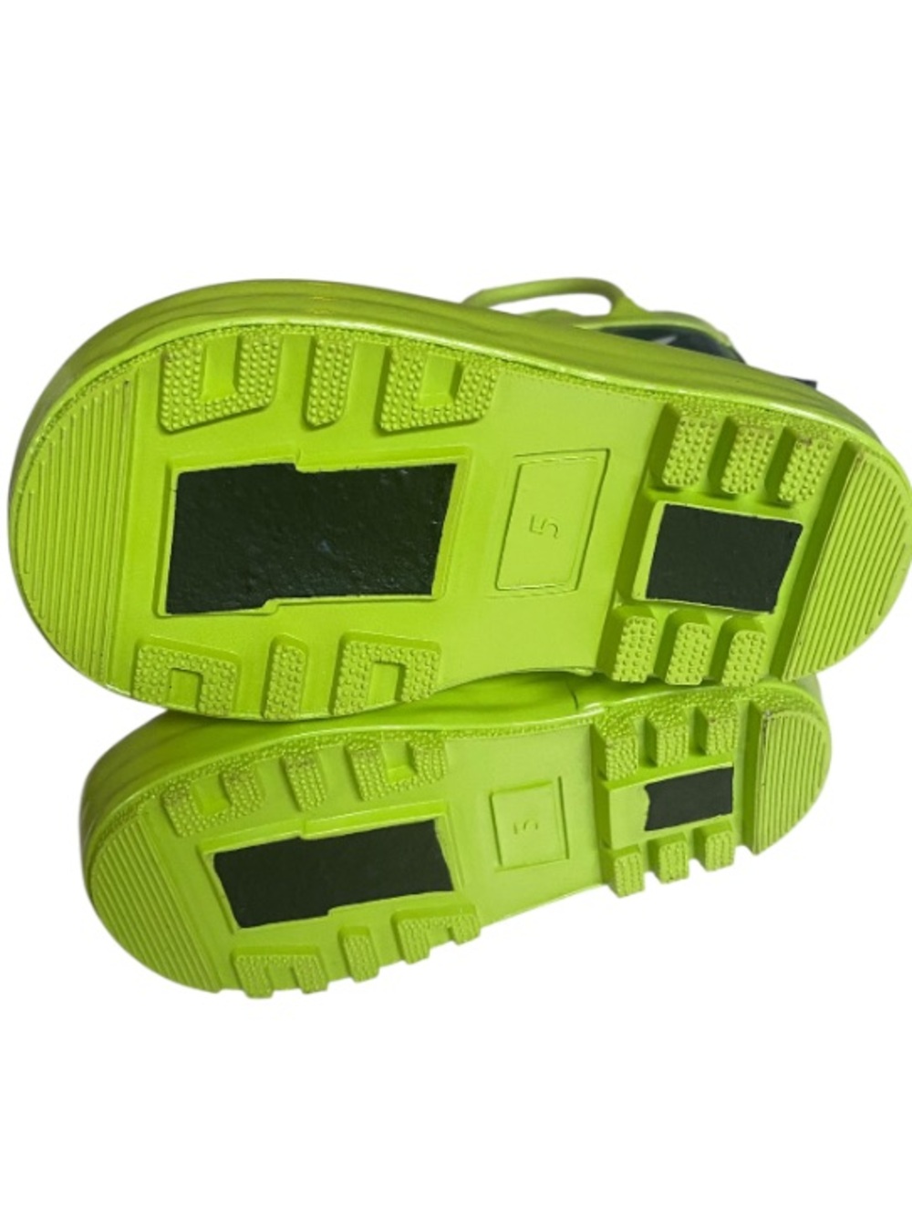 ⭐️Classic Kiks  Shark Rain Boots in Navy & Lime Dino Fin Design NWT - Picture 6 of 6